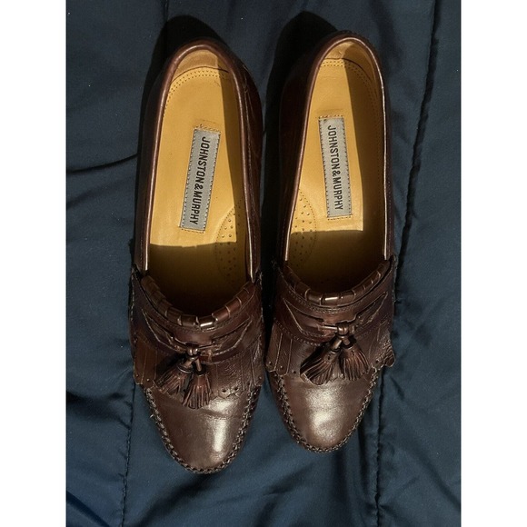 Johnston & Murphy Loafers Mens 9 Brown Tasseled slip on dress shoes leather main image 9
